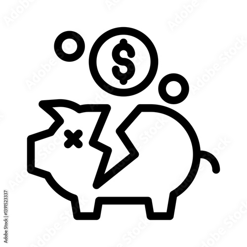 piggy bank line icon