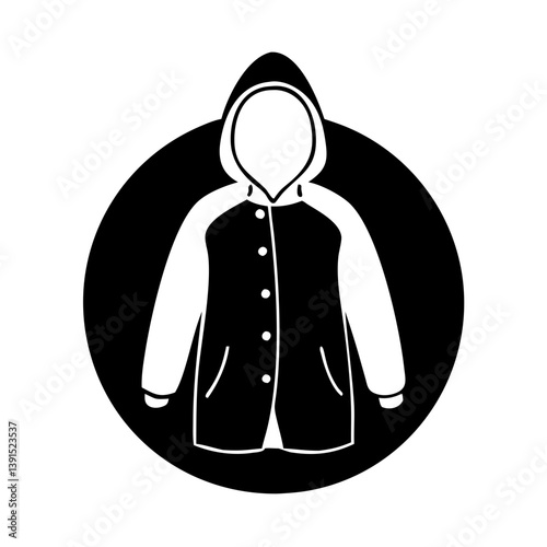 raincoat icon, raincoat line art - simple line art of raincoat, perfect for raincoat logos and icons