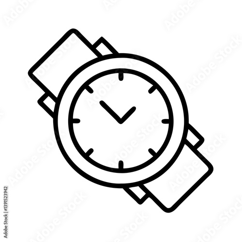 Wristwatch time clock vector icon design for fashion accessory and time management concept graphic resource