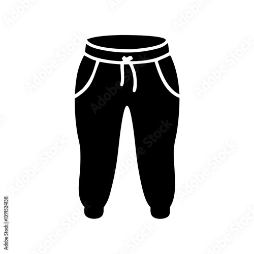 sweatpants icon, sweatpants line art - simple line art of sweatpants, perfect for sweatpants logos and icons