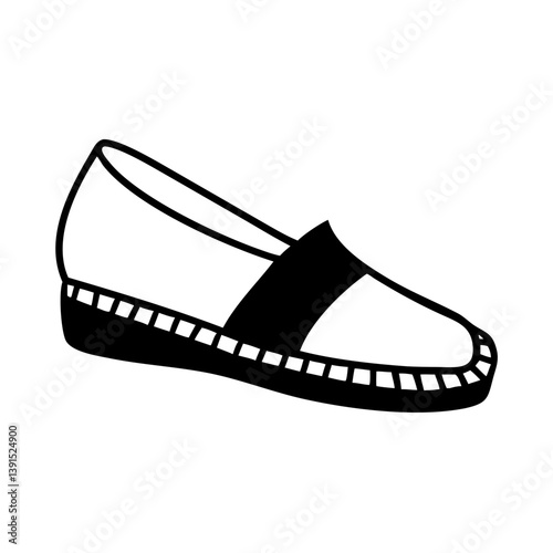 espadrilles icon, espadrilles line art - simple line art of espadrilles, perfect for espadrilles logos and icons