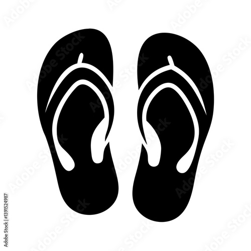 flip flops icon, flip flops line art - simple line art of flip flops, perfect for flip flops logos and icons