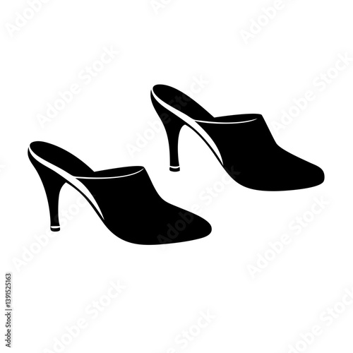 mules shoes icon, mules shoes line art - simple line art of mules shoes, perfect for mules shoes logos and icons