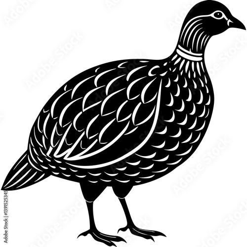  guinea hen silhouette vector