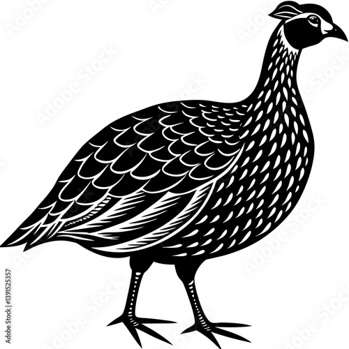  guinea hen silhouette vector