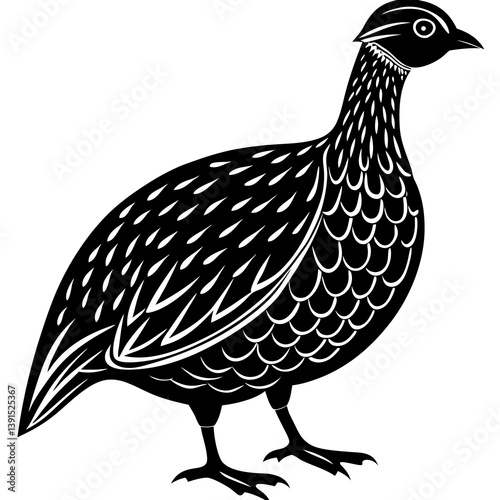  guinea hen silhouette vector