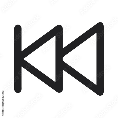 Backward Media Button Representing Previous or Rewind Icon Design