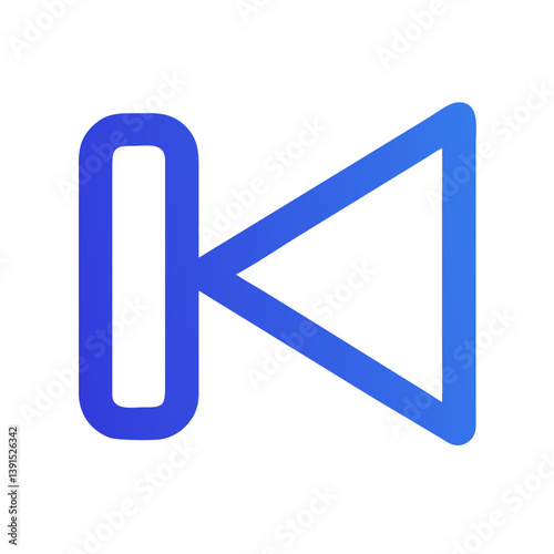 Backward Media Button Representing Previous or Rewind Icon Design