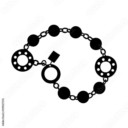 watch chains icon, watch chains line art - simple line art of watch chains, perfect for watch chains logos and icons