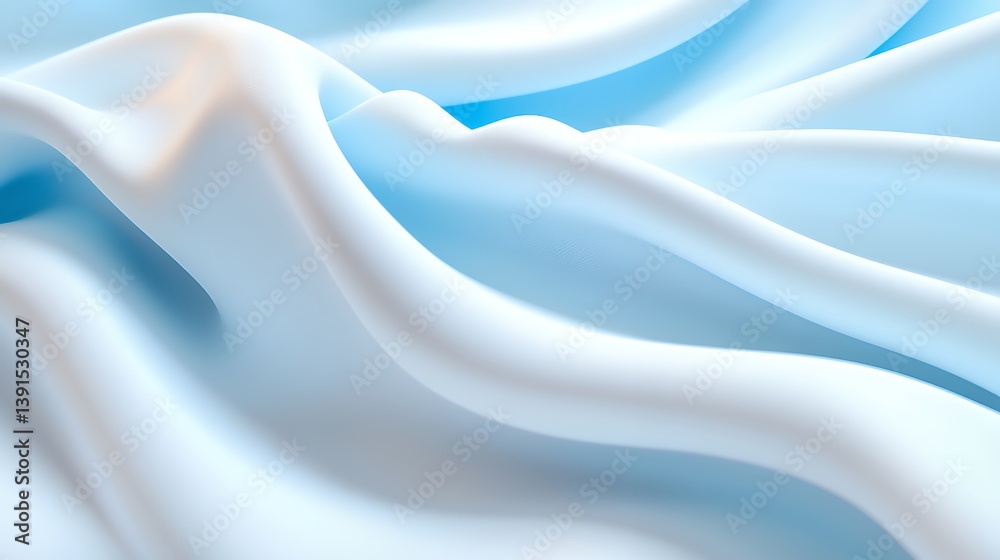 Obraz premium Elegant light blue fabric drape texture close up