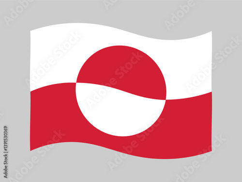 Greenland Flag Wave Vector Design