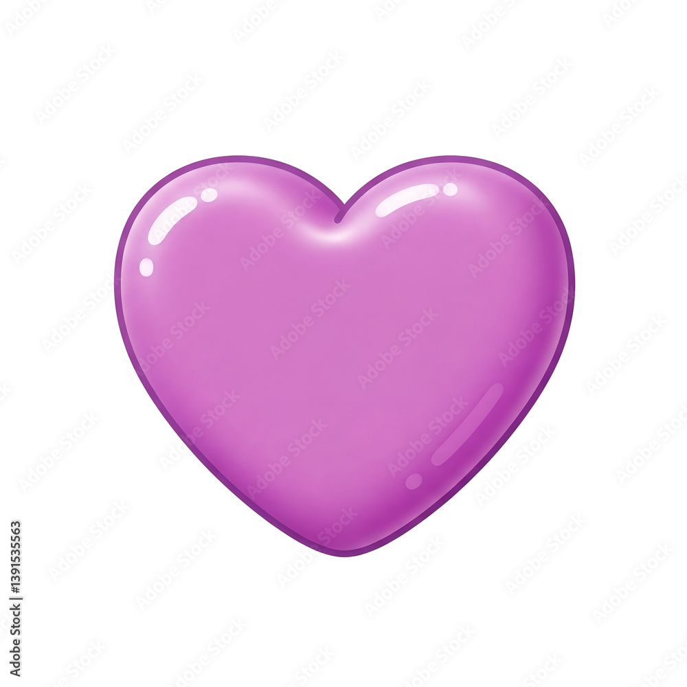 Purple Heart 3D icon symbol vector transparent no background Purple Heart 3D icon symbol vector transparent no background