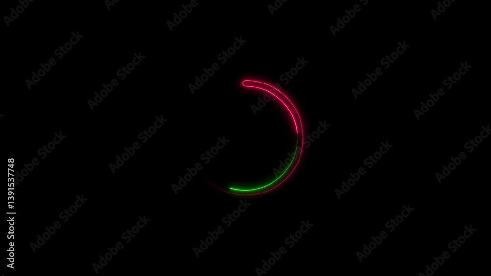 Abstract background of glowing neon lights in circle shaped lines. Transparent Variations Circle Abstract background of glowing neon lights in circle shaped lines. Transparent Variations Circle