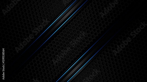 Seamless Blue Neon Lines Gliding Across Futuristic Combo Mesh Loop