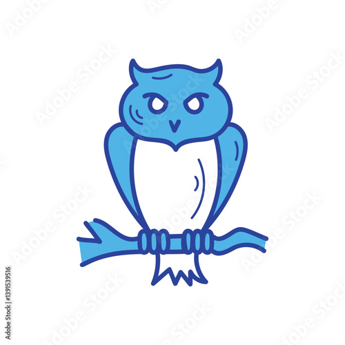 Owl icon islote white background vector stock illustration
