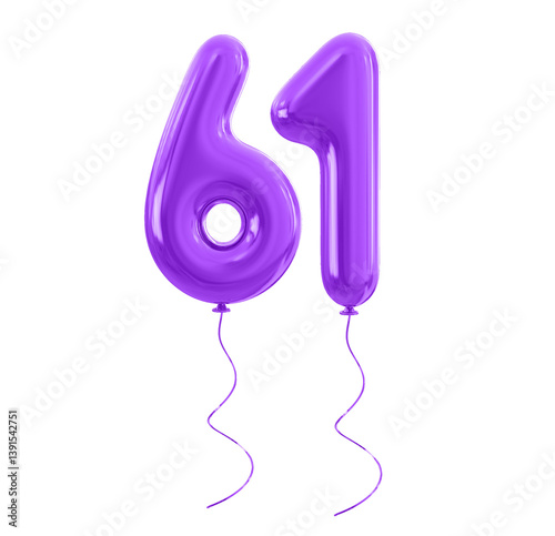 Purple Balloon Number 61 photo