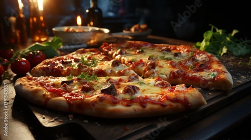 Wallpaper Mural Delicious Italian Pizza Topped with Juicy Tomatoes Torontodigital.ca