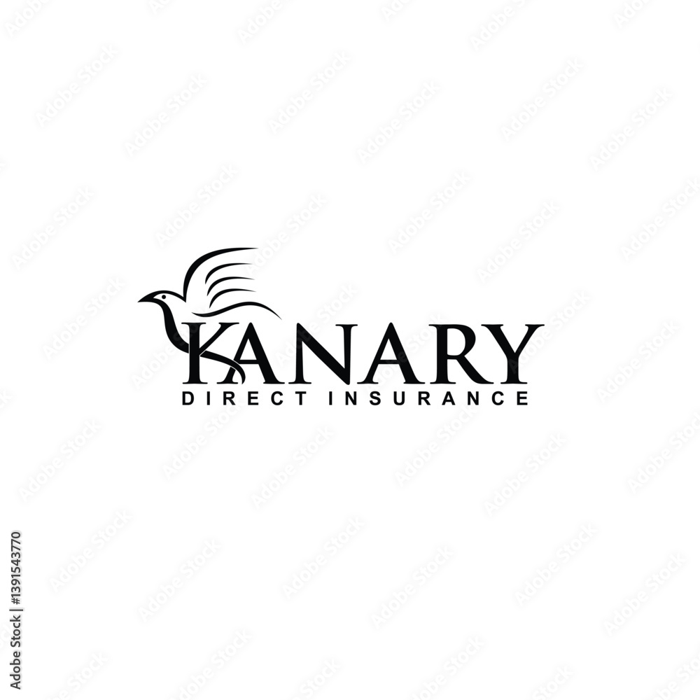 Fototapeta premium black canary logo on white background