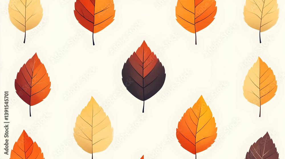 Obraz premium Colorful Autumn Leaves Pattern Seamless Fall Background for Thanksgiving Decoration