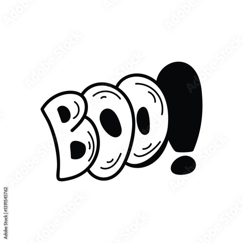 Boo icon islote white background vector stock illustration