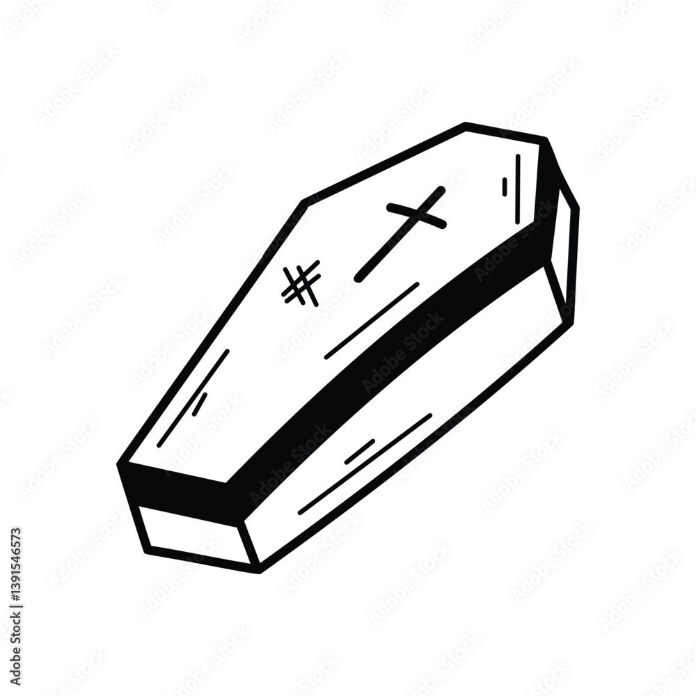Coffin icon islote white background vector stock illustration Coffin icon islote white background vector stock illustration