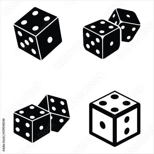 set of silhouettes of Dice