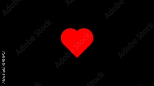 Red Heart Vector Animated Sign Symbol 4k Motion Graphics Isolated with Alpha Channel