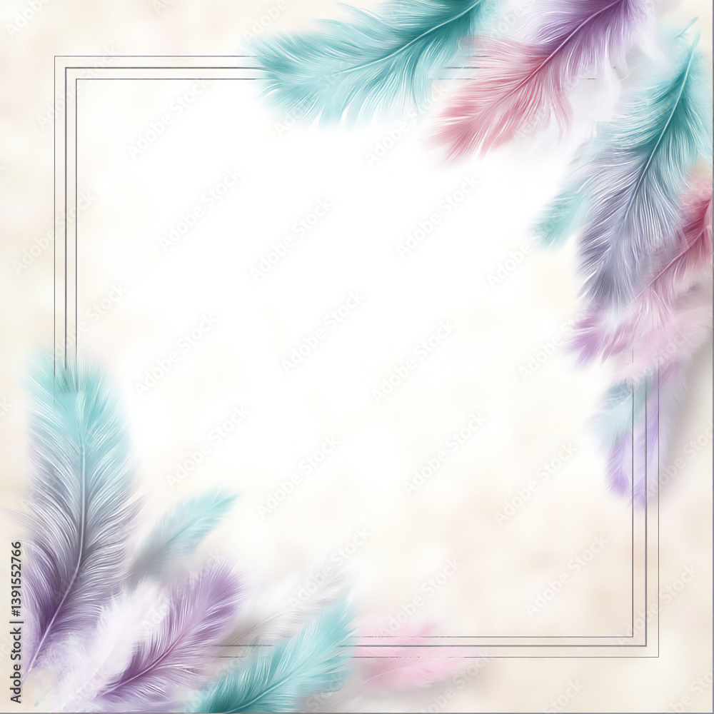 Obraz premium feather corner frame,