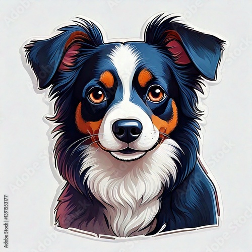 black and white cute dog face logo ready isolated white background,