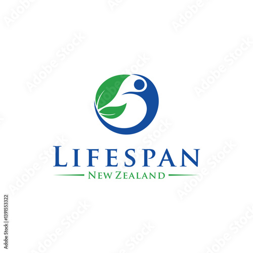 green leaf health logo combination elegant design white background