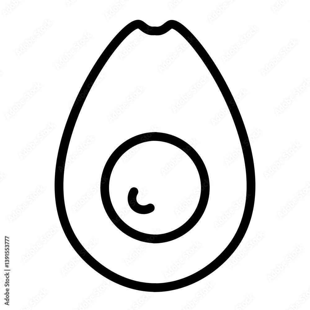Avocado Half Vector Line Icon Design Avocado Half Vector Line Icon Design