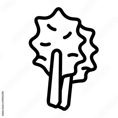 Kale Vector Line Icon Design