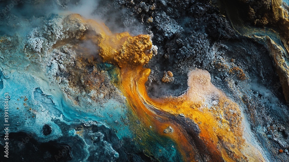 Vivid colors blend in an abstract display of natural beauty. Swirling patterns evoke emotions and invite exploration. Perfect for artistic projects. Generative AI