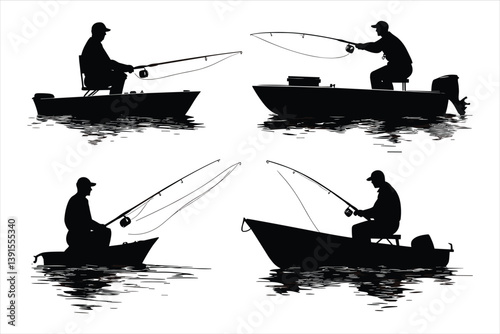 Premium Fishing Vector Silhouettes