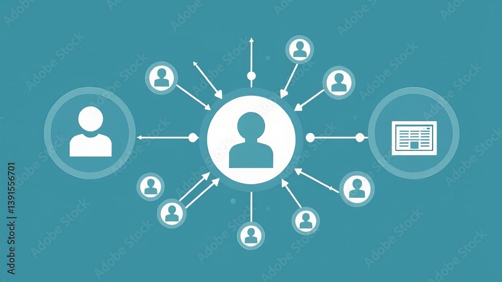 Online News Distribution Network Central User Sharing Information with Multiple Recipients