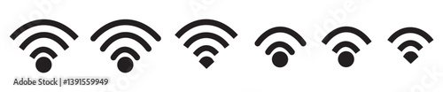 Wifi, wireless and signal connect. Vector isolated icon and signs. Internet connection concept. Stock vector.