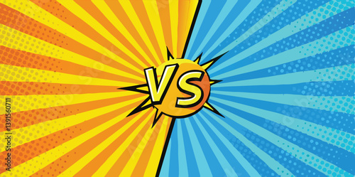 Versus Battle Comic Book Style Background Design Template