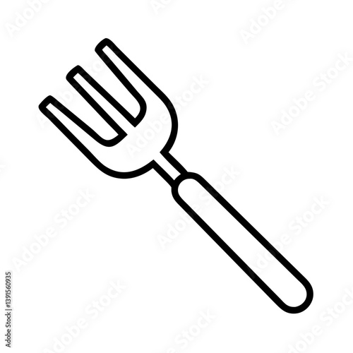 Outline fork vector illustration for kitchen utensils and culinary tools design and food preparation concepts