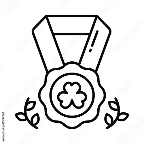 Medal vector outline icon. EPS 10 file