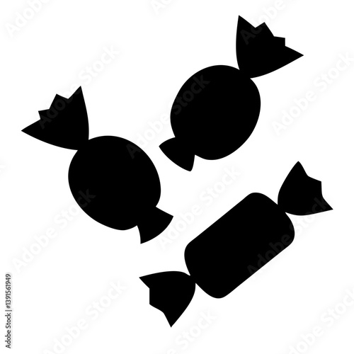 Christmas candies and chocolate pieces Silhouette