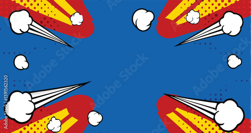 Dynamic Comic Book Explosion Background Design Elements