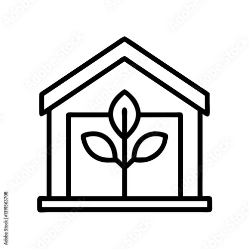 Greenhouse plants growing vector icon illustration for agriculture and gardening design concept usage