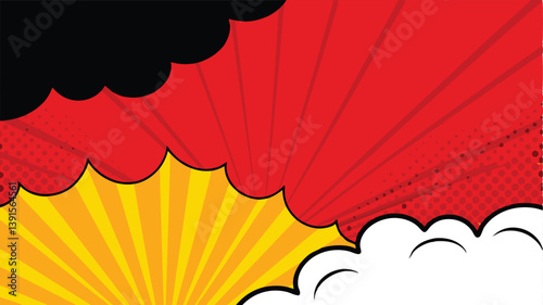 Comic Book Pop Art Explosion Background Design Elements