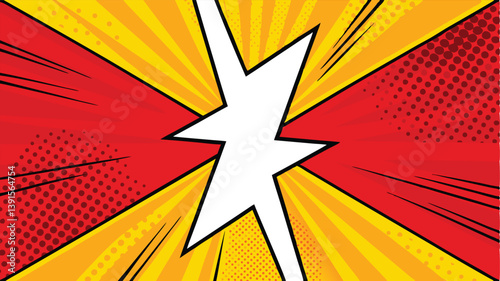 Dynamic Comic Book Explosion Background Red Yellow White