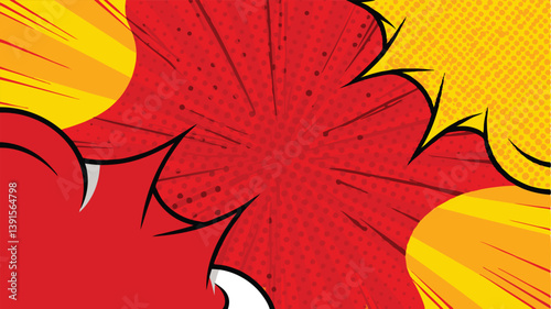Dynamic Comic Book Explosion Background Red Yellow Action