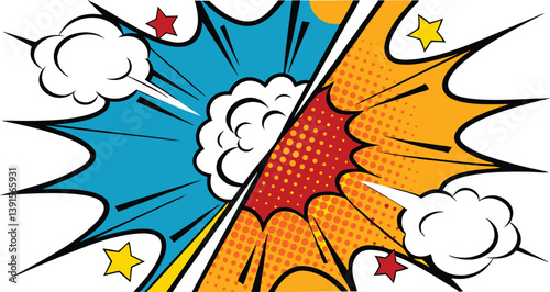 Comic Book Explosion Pop Art Graphic Design Elements
