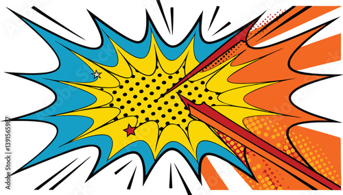 Vibrant Comic Book Explosion Dynamic Pop Art Design Elements