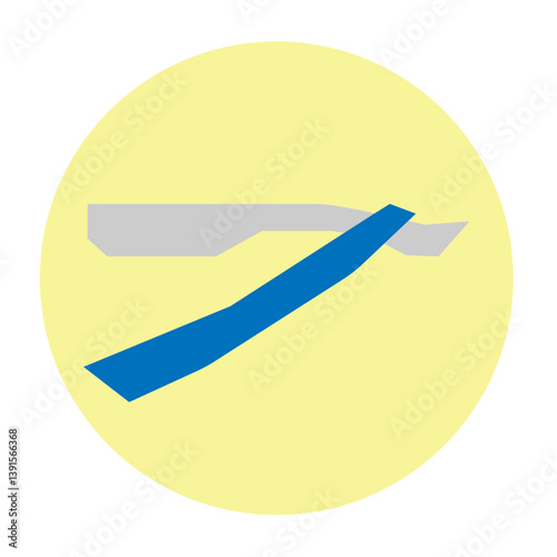 Straight Razor Vector Flat Icon Design