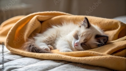 cat lying on the bed