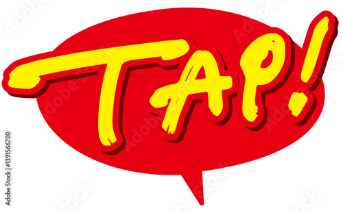 手書き文字のTAPアイコンと吹き出し